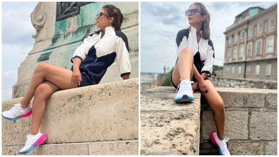 On Tuesday, Hina dropped several pictures from her Budapest holiday and captioned them, "Things end but memories last forever...A day from my trip to Budapest." While a few pictures showed the star chilling on a monument, others showed her sitting on a terrace overlooking the city.(Instagram/@realhinakhan)