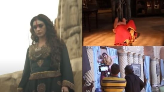 Tabu thrown against wall, pulled by rope in BTS video from Bhool Bhulaiyaa 2  set