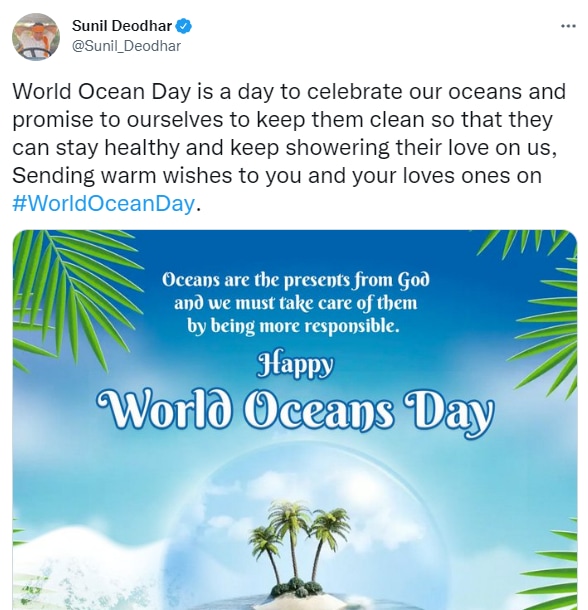 Here's the image posted by Sunil Deodhar on World Ocean Day 2022. Here's the image posted by Sunil Deodhar on World Ocean Day 2022.