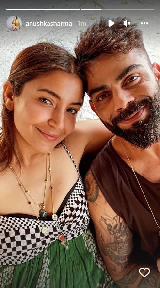 Anushka posted the first photo from their vacation.