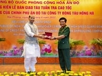 Defence Minister Rajnath Singh during a ceremony to hand over 12 High Speed Guard Boats, constructed under India's $US 1oo million Defence Line of Credit, to Vietnam, at Hong Ha Shipyard, in Hai Phong, Vietnam. Defence Minister Rajnath Singh during a ceremony to hand over 12 High Speed Guard Boats, constructed under India's $US 1oo million Defence Line of Credit, to Vietnam, at Hong Ha Shipyard, in Hai Phong, Vietnam.