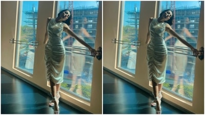Sobhita’s white satin dress featured knee-length, halter neck, sleeveless details and gathered up details in the middle of the dress. In white stilettos with ankle straps, Sobhita gave more summer vibes to her look. (Instagram/@sobhitad)