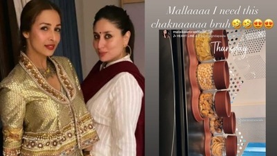 Kareena Kapoor Khan and Malaika Arora's social media banter over ‘chakna.' Kareena Kapoor Khan and Malaika Arora's social media banter over ‘chakna.'