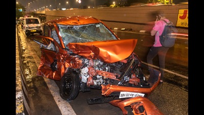 Manu Kashinath Sobati (47), who was driving the Skoda car, has been booked by the Kherwadi police. (Satish Bate/HT PHOTO)