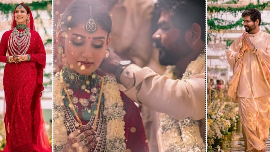 Nayanthara-Vignesh Shivan wedding highlights: Nayanthara and Vignesh Shivan in their official wedding photos.