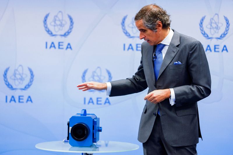 IAEA director general Rafael Mariano Grossi speaks at a news conference about developments related to the IAEA's monitoring and verification work in Iran, in Vienna, Austria June 9, 2022. (REUTERS/Lisa Leutner)
