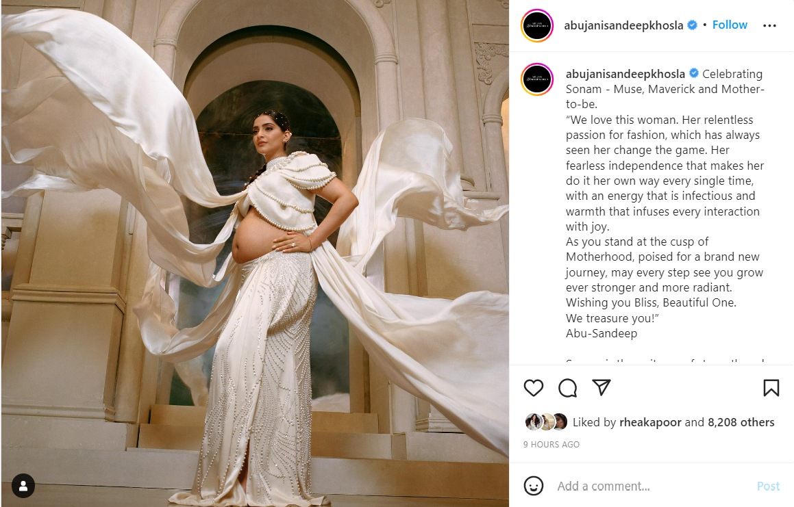 Pregnant Bollywood star Sonam Kapoor slays royal look in new maternity  photoshoot