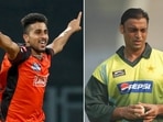 Umran Malik (L) and Shoaib Akhtar