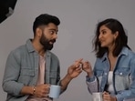 Anushka Sharma and Virat Kohli's candid moments from an ad shoot. Anushka Sharma and Virat Kohli's candid moments from an ad shoot.