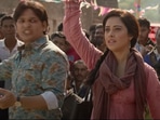 Nushrratt Bharuccha in a still from Janhit Mein Jaari. Nushrratt Bharuccha in a still from Janhit Mein Jaari.