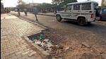 A blocked road gully in Sector 78 in Mohali. (Ravi Kumat/HT) A blocked road gully in Sector 78 in Mohali. (Ravi Kumat/HT)