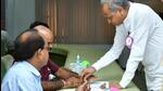 Rajasthan chief minister Ashok Gehlot casts his vote during the Rajya Sabha elections on Friday. (HT Photo) Rajasthan chief minister Ashok Gehlot casts his vote during the Rajya Sabha elections on Friday. (HT Photo)