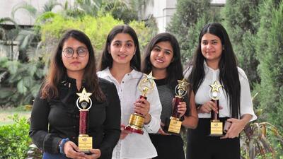 NIIFT Mohali students were awarded trophies after presenting their master’s projects. (HT Photo)