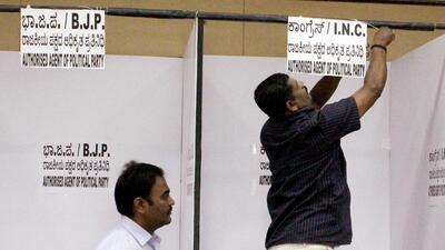 Preparations for Rajya Sabha polls in Bengaluru. (ANI)