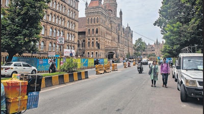 Mahapalika Road outside Chhatrapati Shivaji Maharaj Terminus and the BMC headquarters Pratik Chorge/HT Photo Mahapalika Road outside Chhatrapati Shivaji Maharaj Terminus and the BMC headquarters Pratik Chorge/HT Photo