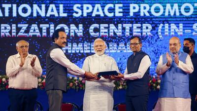 Prime Minister Narendra Modi inaugurated the IN-SPACe HQ in Ahmedabad on Friday. (PTI) Prime Minister Narendra Modi inaugurated the IN-SPACe HQ in Ahmedabad on Friday. (PTI)