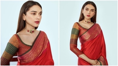 Aditi Rao Hydari is the epitome of grace in a red saree (Instagram/@aditiraohydari) Aditi Rao Hydari is the epitome of grace in a red saree (Instagram/@aditiraohydari)