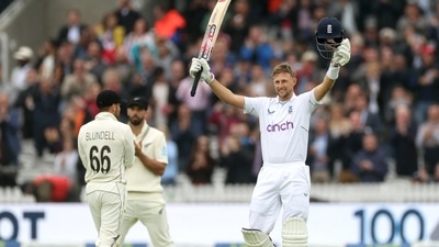 England's Joe Root celebrates reaching his century (Action Images via Reuters)