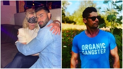 Left- Britney Spears with Sam Asghari. Right- Jason Alexander. Left- Britney Spears with Sam Asghari. Right- Jason Alexander.