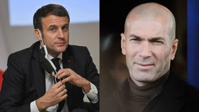 French President Emmanuel Macron; Zidane (AP/Getty) French President Emmanuel Macron; Zidane (AP/Getty)