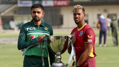 PAK vs WI 2nd ODI Live Score: Pakistani skipper Babar Azam, left, and his West Indies counterpart Nicholas Pooran (AP) PAK vs WI 2nd ODI Live Score: Pakistani skipper Babar Azam, left, and his West Indies counterpart Nicholas Pooran (AP)