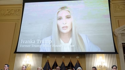 Former White House Senior Adviser Ivanka Trump is seen on a video screen during the public hearing of the U.S. House Select Committee to Investigate the January 6 Attack on the United States Capitol. (Reuters)