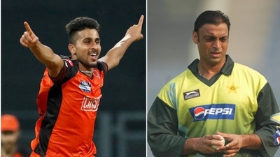 Umran Malik (L) and Shoaib Akhtar (ANI | Getty Images)