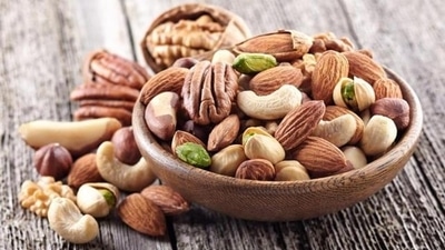4. Dry fruits - The health benefits of dry fruits are no secret but what makes it a perfect snack for travel is that they are easy to carry and keeps you full while travelling. They are the energy boosters that are an apt fix for people who don’t consume dry fruits in their daily routine. They are a rich source of indulgence. (Shutterstock) 4. Dry fruits - The health benefits of dry fruits are no secret but what makes it a perfect snack for travel is that they are easy to carry and keeps you full while travelling. They are the energy boosters that are an apt fix for people who don’t consume dry fruits in their daily routine. They are a rich source of indulgence. (Shutterstock)