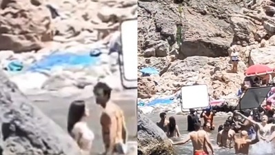 Ranbir Kapoor and Shraddha Kapoor's stills from a behind-the-scene video of their upcoming film.