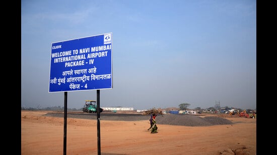 All 3,070 structures in Navi Mumbai International Airport project area razed. The rehabilitation of more than 5,000 families from these villages is near to completion, said CIDCO on Friday. (HT FILE PHOTO)