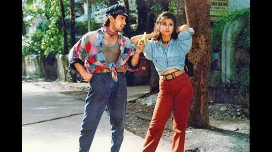 Aamir Khan and Urmila Matondkar in Rangeela (Rangeela still)