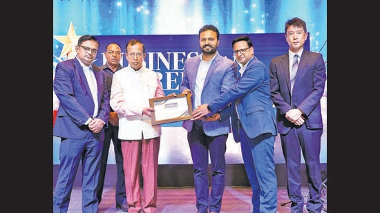 Antier Solutions Pvt Ltd: PIONEERING BLOCKCHAIN TECHNOLOGY COMPANY OF THE YEAR: Union minister of state for commerce and industry Som Parkash felicitating Shashi Pal Singh and Devender Junas. Antier Solutions Pvt Ltd: PIONEERING BLOCKCHAIN TECHNOLOGY COMPANY OF THE YEAR: Union minister of state for commerce and industry Som Parkash felicitating Shashi Pal Singh and Devender Junas.