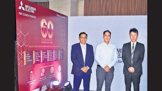 (Left to Right): Mitsubishi Electric Air Conditioners’ Chandigarh branch head Ankush Saluja; senior general manager Neeraj Gupta, and division director Naohiko Hosokaw (Left to Right): Mitsubishi Electric Air Conditioners’ Chandigarh branch head Ankush Saluja; senior general manager Neeraj Gupta, and division director Naohiko Hosokaw