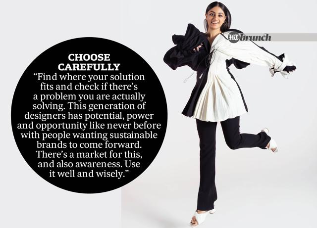 On Sanah: A jacket made from handloom textiles comprising GRS certified yarns and a zero-waste pattern (Shivamm Pathak) On Sanah: A jacket made from handloom textiles comprising GRS certified yarns and a zero-waste pattern (Shivamm Pathak)