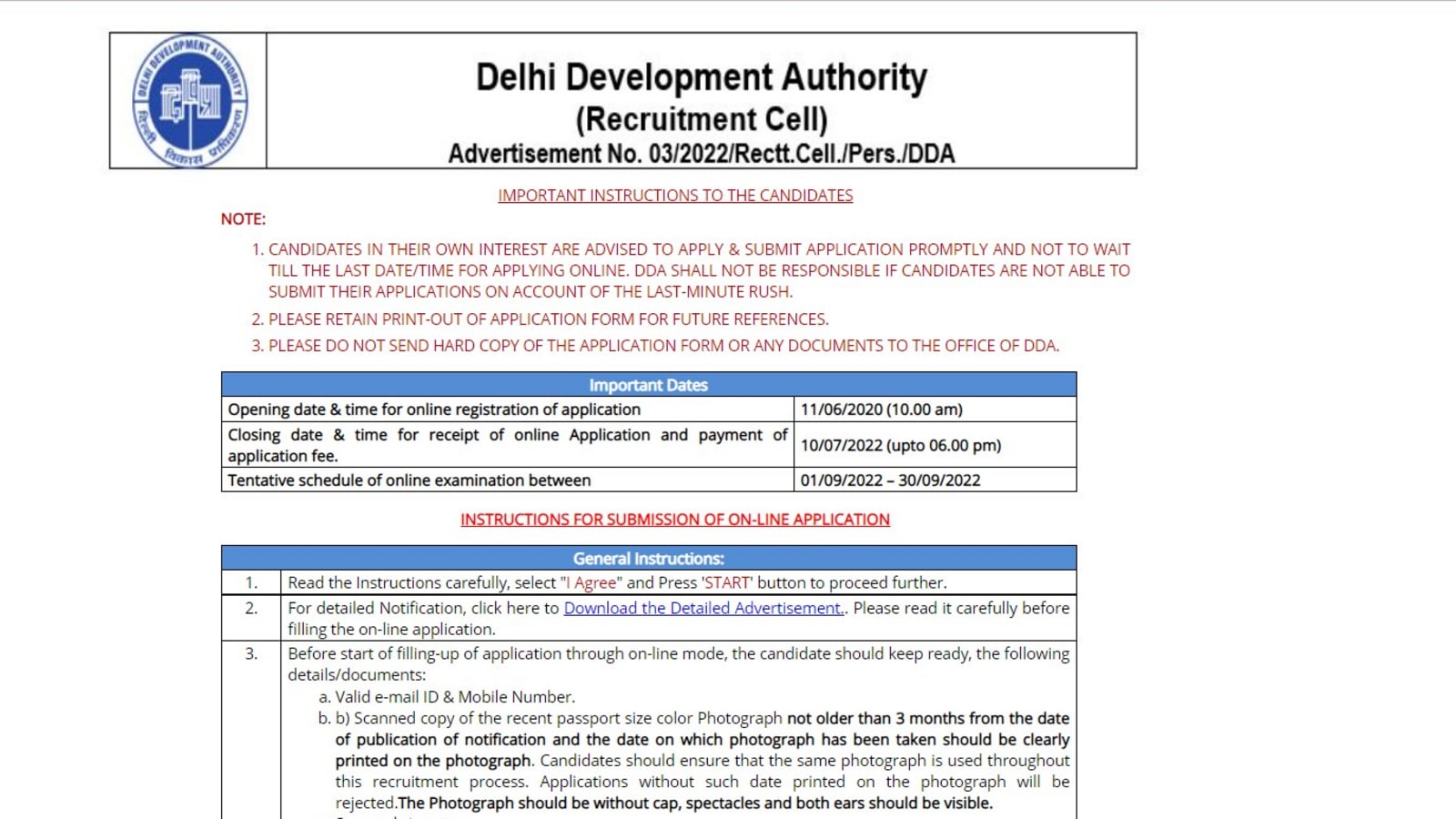 DDA recruitment 2022: 279 JE other posts on offer, details here