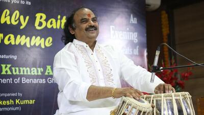 Tabla beats marked the Pracheen Kala Kendra’s 273rd monthly baithak. (HT Photo)