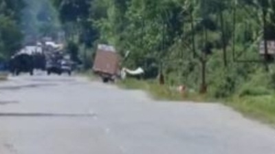 The video of the controlled explosion was shared by news agency ANI.&nbsp;