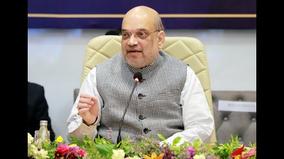 Union home minister Amit Shah speaks during the 25th Western Zonal Council meeting, in Diu on Saturday. (Amit Shah Twitter) Union home minister Amit Shah speaks during the 25th Western Zonal Council meeting, in Diu on Saturday. (Amit Shah Twitter)