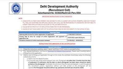 DDA recruitment 2022: 279 JE other posts on offer, details here DDA recruitment 2022: 279 JE other posts on offer, details here