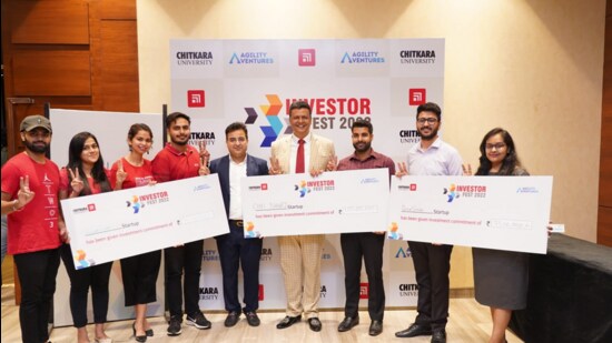 Chitkara University’s centre for entrepreneurship education and development (CEED) organised a mega startup investor roadshow in collaboration Agility Ventures, an investor-centric venture capital firm. (HT Photo)