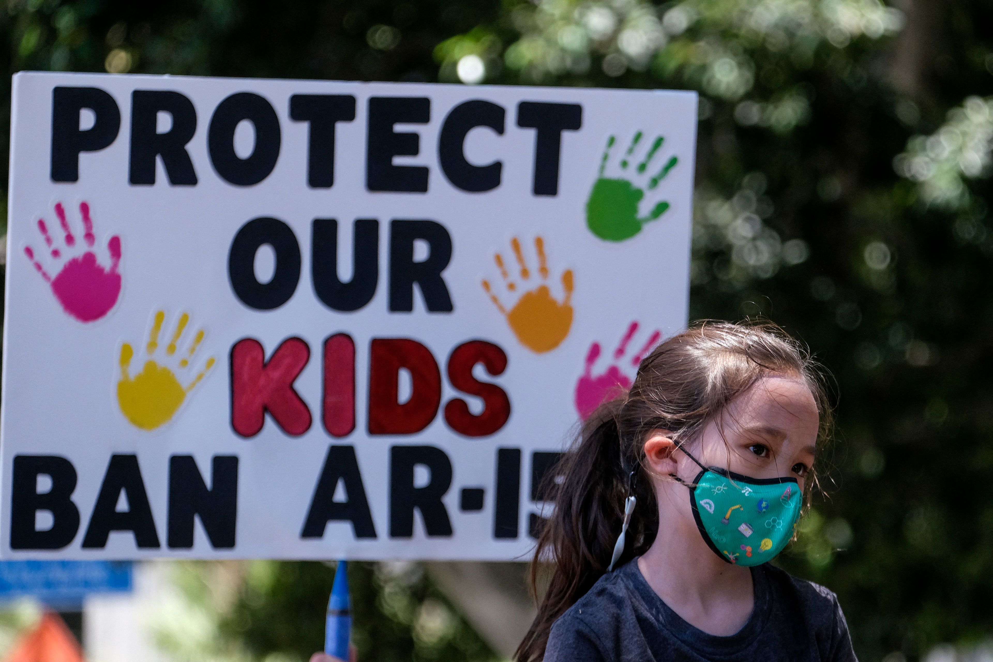 Demonstrators join the "March for Our Lives" rally in Los Angeles, California, on June 11, 2022. (AFP) Demonstrators join the "March for Our Lives" rally in Los Angeles, California, on June 11, 2022. (AFP)