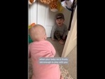 The toddler played hide and seek with her brother. (kristinhhj/Instagram) The toddler played hide and seek with her brother. (kristinhhj/Instagram)