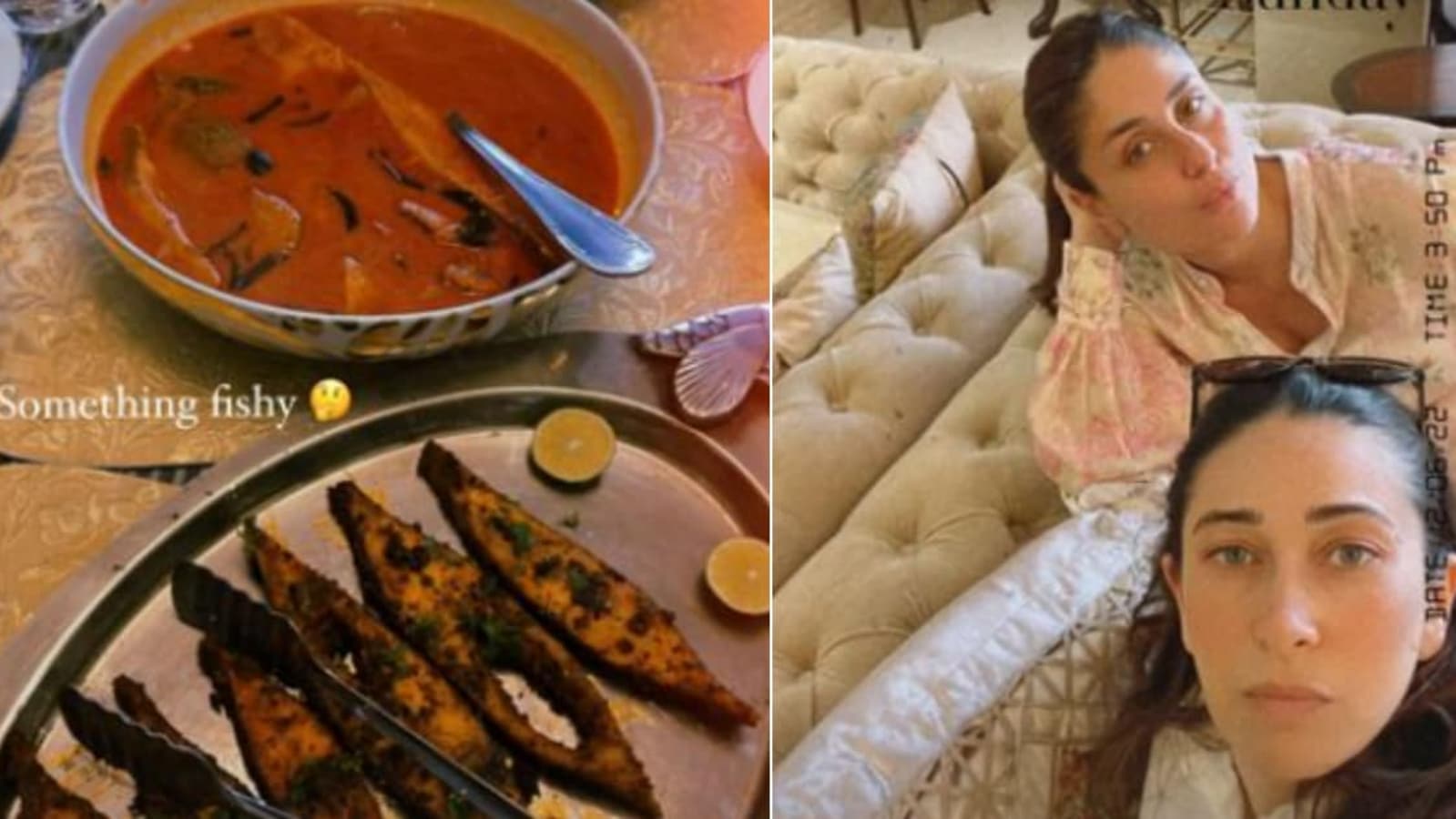 Karishma Ki Nangi Video - Kareena Kapoor relishes 'something fishy' with sis Karisma Kapoor. See pics  | Bollywood - Hindustan Times