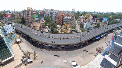 A view of the deserted roads and markets in Ranchi on Sunday after imposition of Section 144 following Friday’s violence during protests against suspended BJP leader Nupur Sharma over her alleged remarks on Prophet Mohammed. (ANI) A view of the deserted roads and markets in Ranchi on Sunday after imposition of Section 144 following Friday’s violence during protests against suspended BJP leader Nupur Sharma over her alleged remarks on Prophet Mohammed. (ANI)