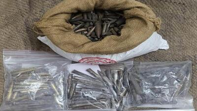 The bullets seized by police. (HT PHOTO)