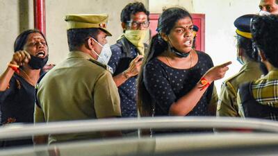 Though the Kerala CM reiterated that there were no restrictions on black masks or dress, people wearing black masks, shirts or other dresses were allegedly barred from public programmes being attended by the CM. (PTI) Though the Kerala CM reiterated that there were no restrictions on black masks or dress, people wearing black masks, shirts or other dresses were allegedly barred from public programmes being attended by the CM. (PTI)