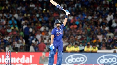 Shreyas Iyer during the 2nd T20I match between India and South Africa at Barabati Stadium in Cuttack on Sunday.&nbsp; (ANI)