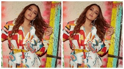 Sonakshi played muse to fashion designer Shivan and Narresh and picked a summer dress for the pictures. (Instagram/@aslisona)