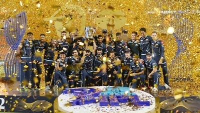 Gujarat Titans players celebrate after winning IPL 2022&nbsp; (PTI)