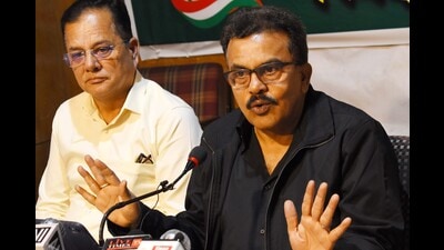 All India Congress Committee (AICC) national spokesperson Sanjay Nirupam accused the central government of misusing investigating agencies to frame the party’s senior leaders – Sonia Gandhi and Rahul Gandhi – in false cases. (Deepak Sansta /HT)